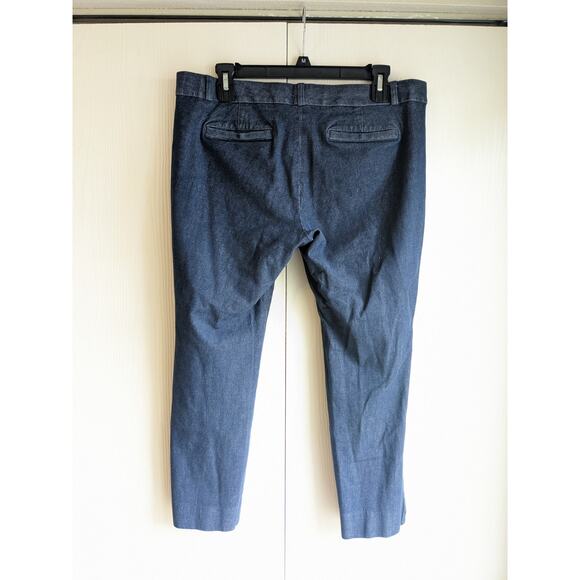 Banana Republic Women's Navy Textured Sloan Cropped Pants Size 12P - Picture 2 of 6